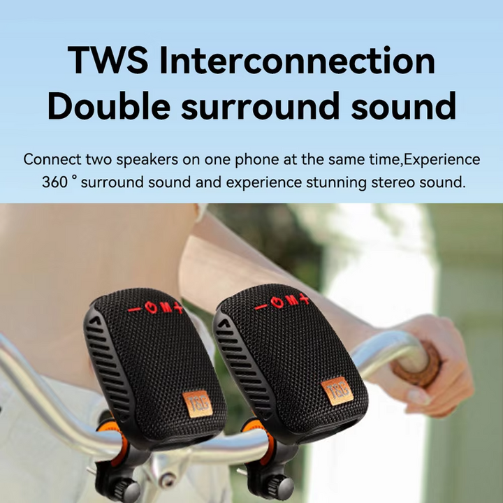 Bluetooth Bike Speaker Handlebar Mount Waterproof Rechargeable 5