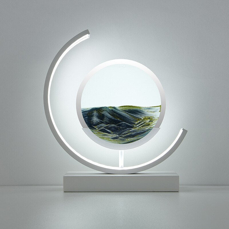 LED Sand Art Lamp Dimmable Glass Metal Night Light with Adjustable Brightness 14