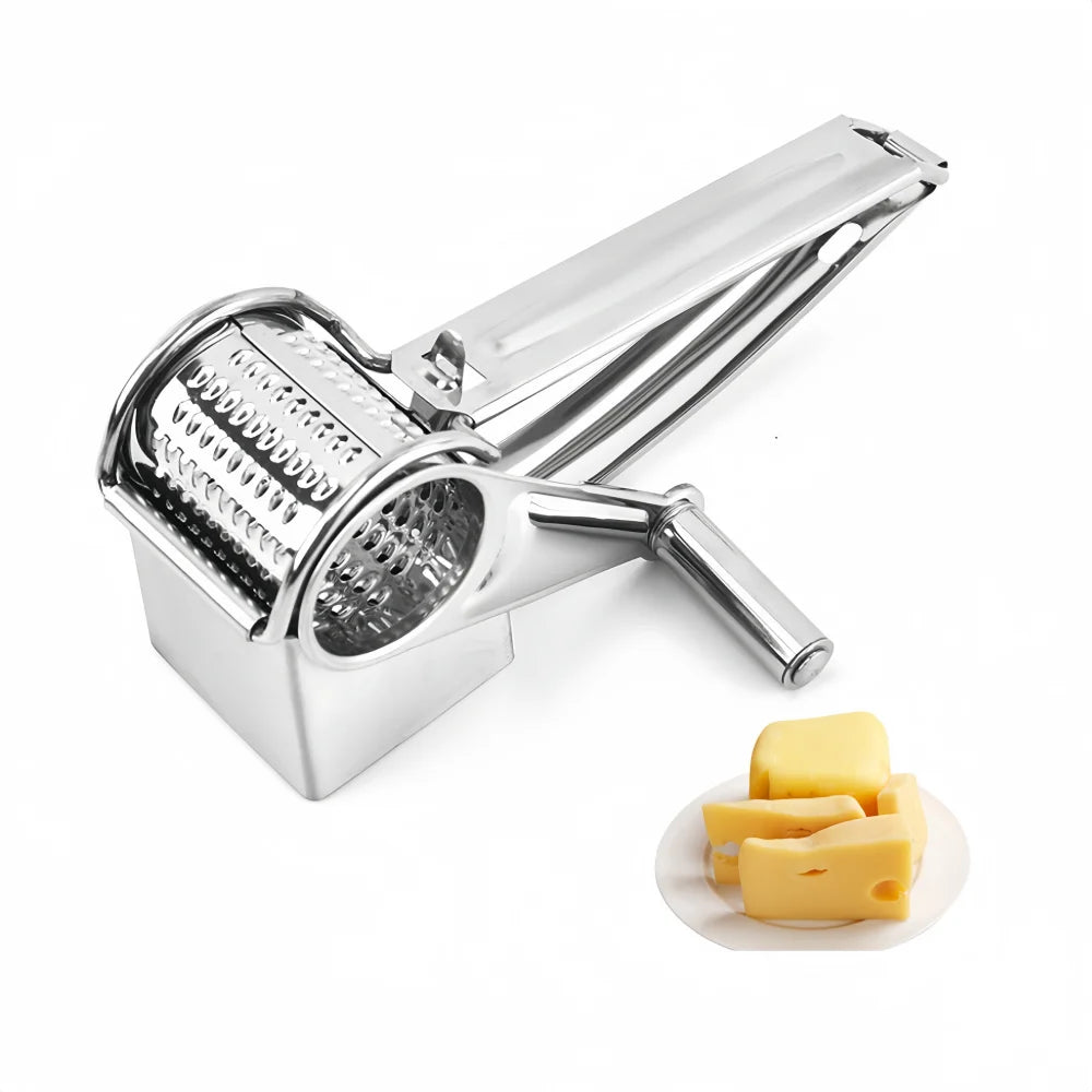 Rotary Grater Stainless Steel 20 cm | Hand Crank Cheese &amp; Vegetable Shredder | Rust-Resistant, No Plastic Parts 8
