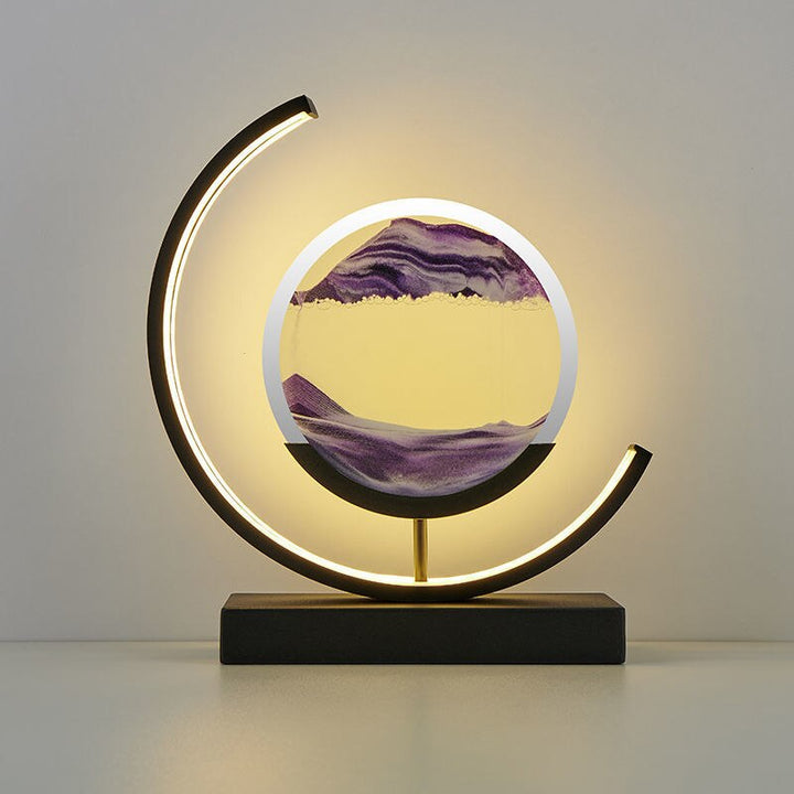 LED Sand Art Lamp Dimmable Glass Metal Night Light with Adjustable Brightness 7