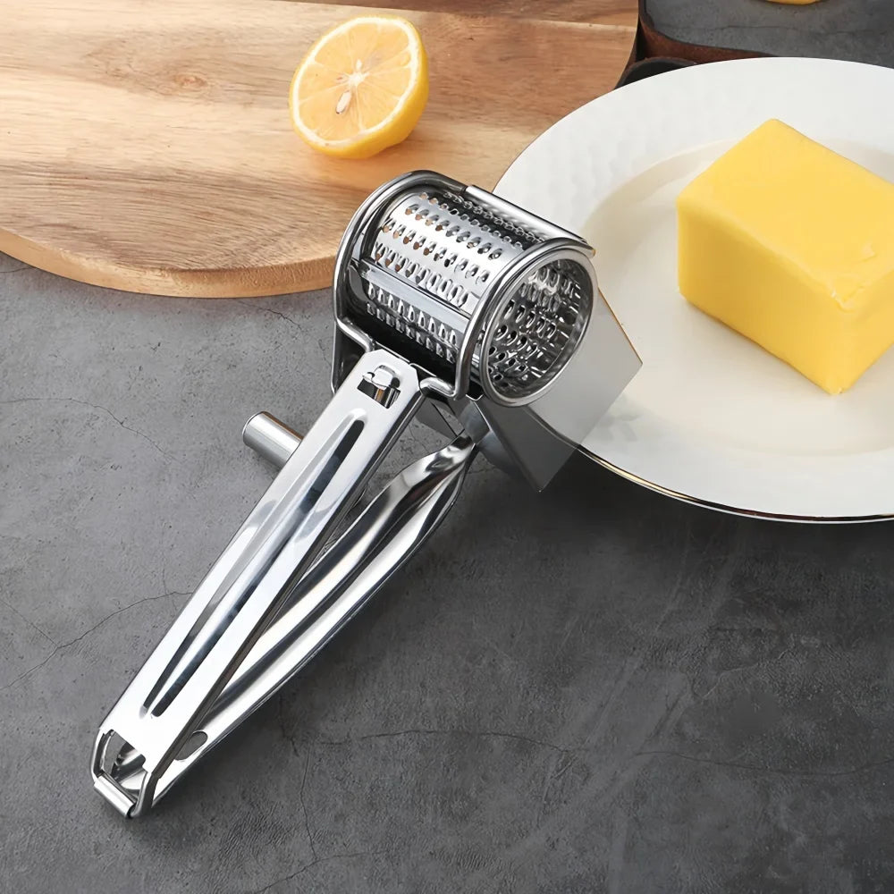 Rotary Grater Stainless Steel 20 cm | Hand Crank Cheese &amp; Vegetable Shredder | Rust-Resistant, No Plastic Parts 4