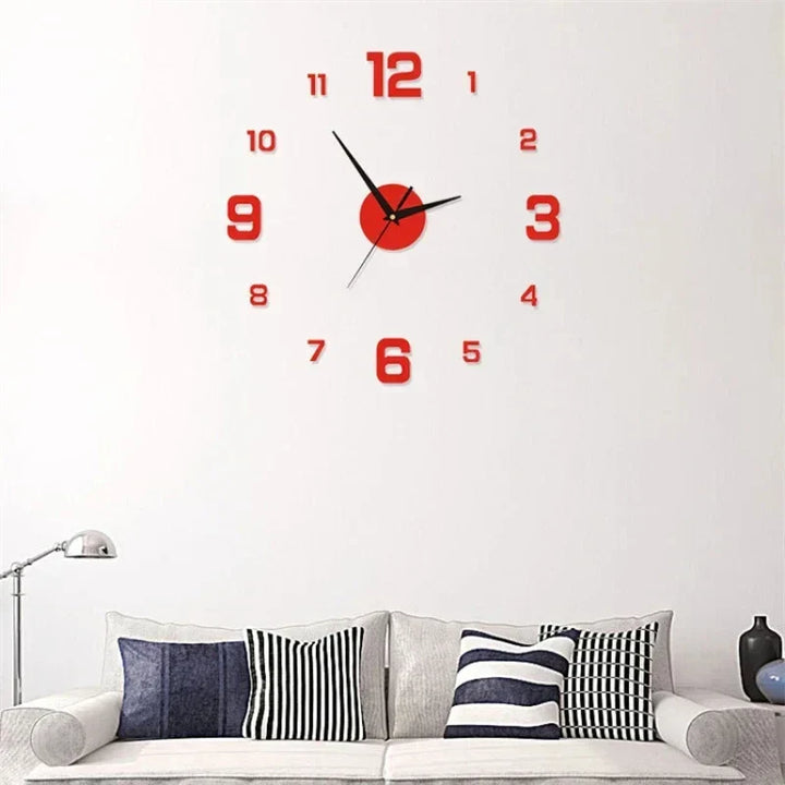 3D Wall Clock Acrylic | Frameless DIY Design with Adhesive Numerals | Silent Mechanism with Glow-in-the-Dark Option 2