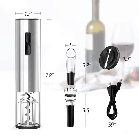 Electric Wine Bottle Opener | Set With Stand, Two-Button Use