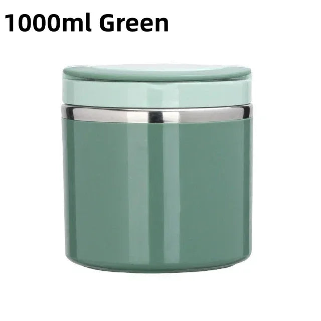 Thermal Lunch Box Stainless Steel 630 ml / 1000 ml | Leak-Proof &amp; Double-Walled Insulation | Blue, Green, Pink with Handle 10