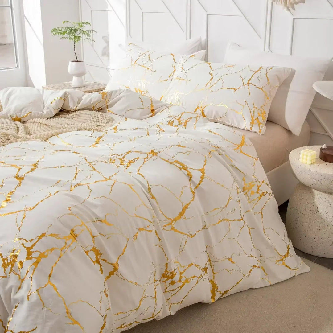 Marble Pattern Duvet Cover Set Matching Pillowcases 13