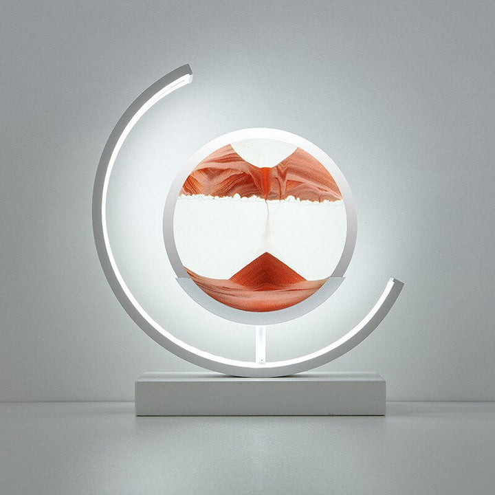 LED Sand Art Lamp Dimmable Glass Metal Night Light with Adjustable Brightness 16