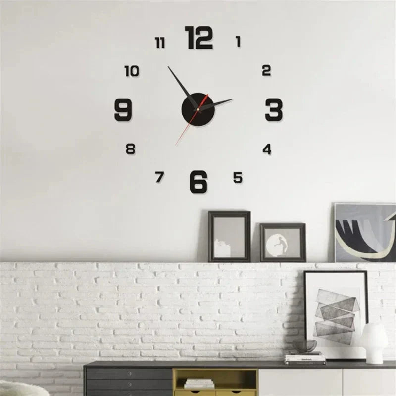 3D Wall Clock Acrylic | Frameless DIY Design with Adhesive Numerals | Silent Mechanism with Glow-in-the-Dark Option 4