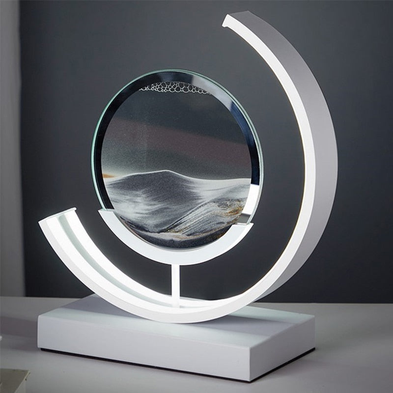 LED Sand Art Lamp Dimmable Glass Metal Night Light with Adjustable Brightness 6