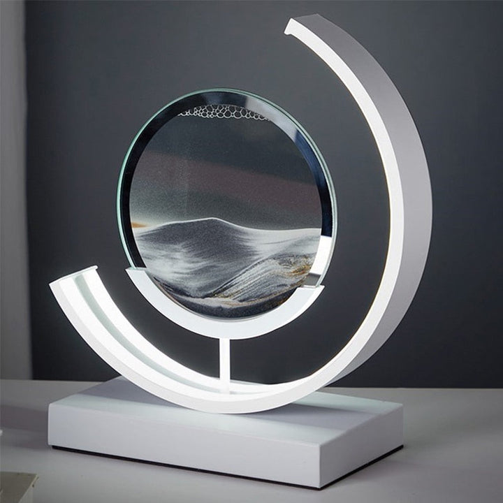 LED Sand Art Lamp Dimmable Glass Metal Night Light with Adjustable Brightness 6