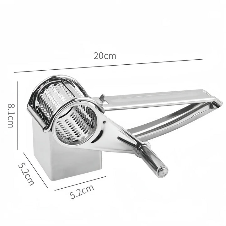 Rotary Grater Stainless Steel 20 cm | Hand Crank Cheese &amp; Vegetable Shredder | Rust-Resistant, No Plastic Parts 7