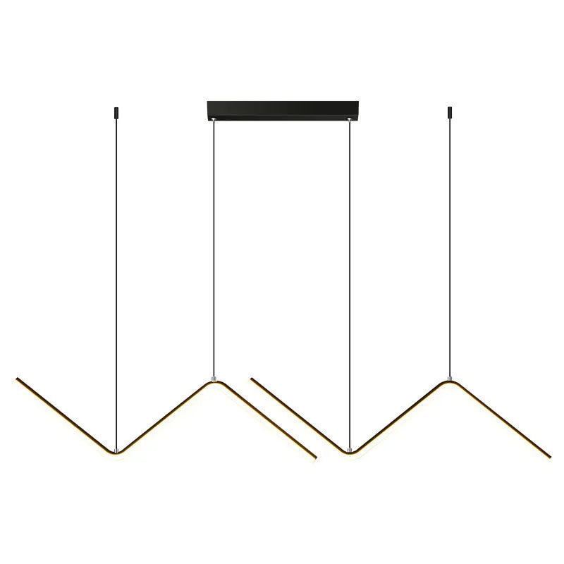 Aluminium Dining Pendant Lamp | Geometric Linear Design with Adjustable Suspension | Energy-Efficient LED Lighting 2