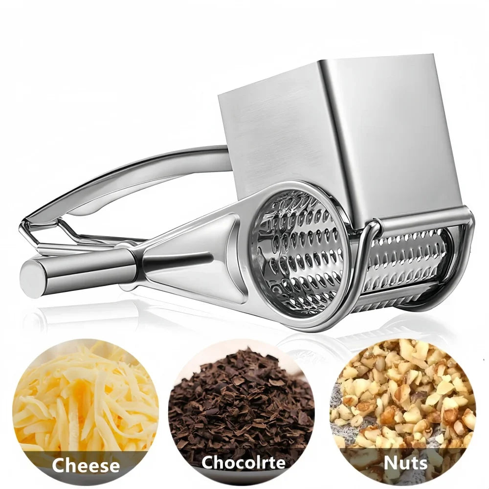 Rotary Grater Stainless Steel 20 cm | Hand Crank Cheese &amp; Vegetable Shredder | Rust-Resistant, No Plastic Parts 6