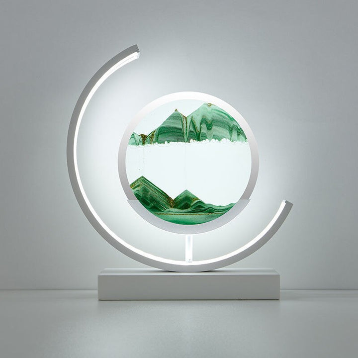 LED Sand Art Lamp Dimmable Glass Metal Night Light with Adjustable Brightness 13