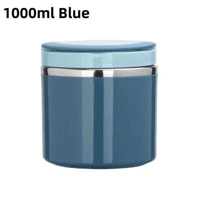 Thermal Lunch Box Stainless Steel 630 ml / 1000 ml | Leak-Proof &amp; Double-Walled Insulation | Blue, Green, Pink with Handle 9