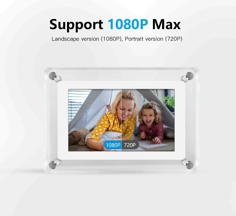 Acrylic Digital Photo Frame | IPS HD Display with 1080P Resolution | Built-in Rechargeable Battery for Portable Use 5