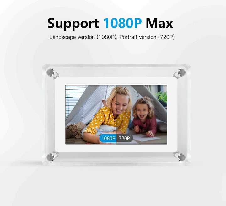 Acrylic Digital Photo Frame | IPS HD Display with 1080P Resolution | Built-in Rechargeable Battery for Portable Use 5