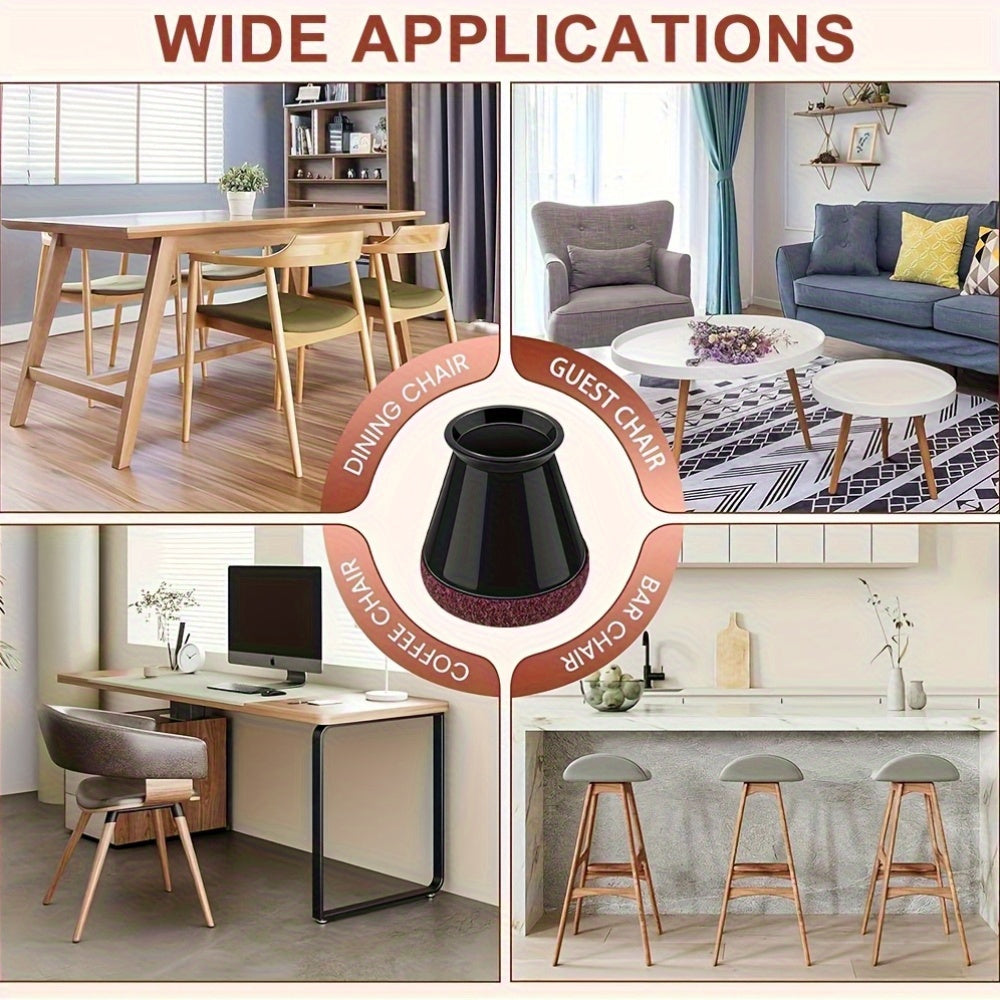 Chair Leg Floor Protectors Silicone | 36-Piece Non-Slip Set | Scratch-Free Quiet Floor Protection for Furniture 6