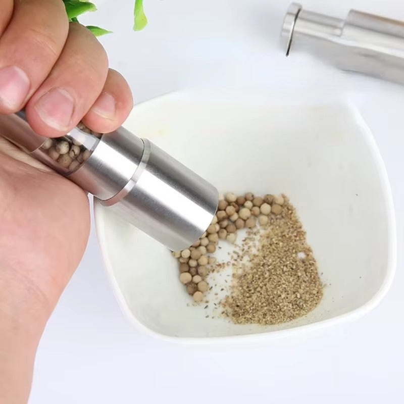 Salt And Pepper Mill | One-Hand Press Top, Set Of Two