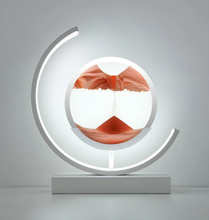 Sand Art Table Lamp | Rotating Disc, Split Arc Frame