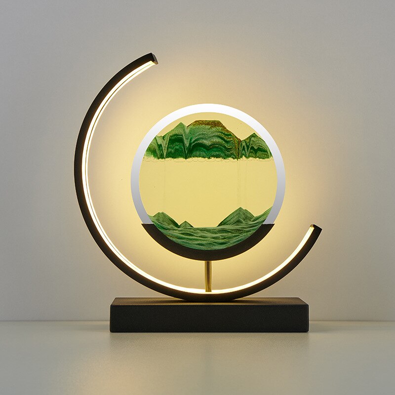 LED Sand Art Lamp Dimmable Glass Metal Night Light with Adjustable Brightness 9