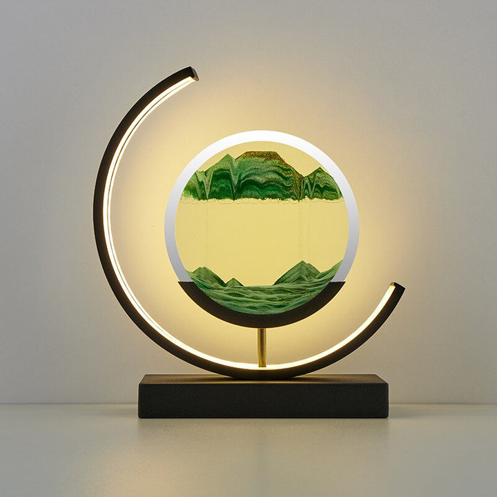 LED Sand Art Lamp Dimmable Glass Metal Night Light with Adjustable Brightness 9