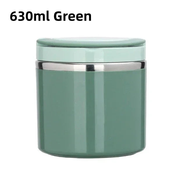 Thermal Lunch Box Stainless Steel 630 ml / 1000 ml | Leak-Proof &amp; Double-Walled Insulation | Blue, Green, Pink with Handle 2