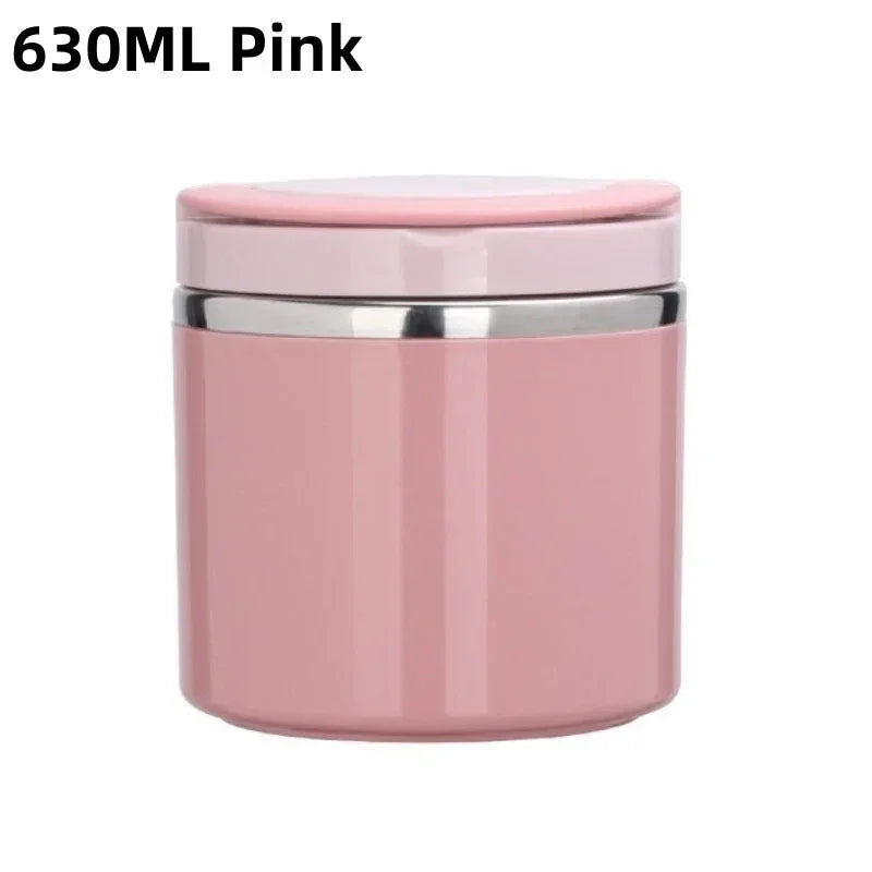 Thermal Lunch Box Stainless Steel 630 ml / 1000 ml | Leak-Proof &amp; Double-Walled Insulation | Blue, Green, Pink with Handle 7