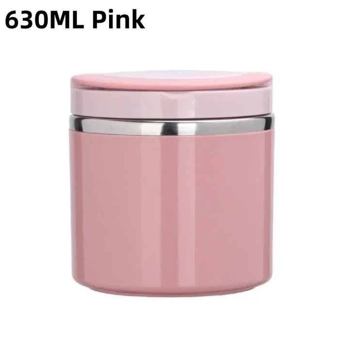 Thermal Lunch Box Stainless Steel 630 ml / 1000 ml | Leak-Proof &amp; Double-Walled Insulation | Blue, Green, Pink with Handle 7