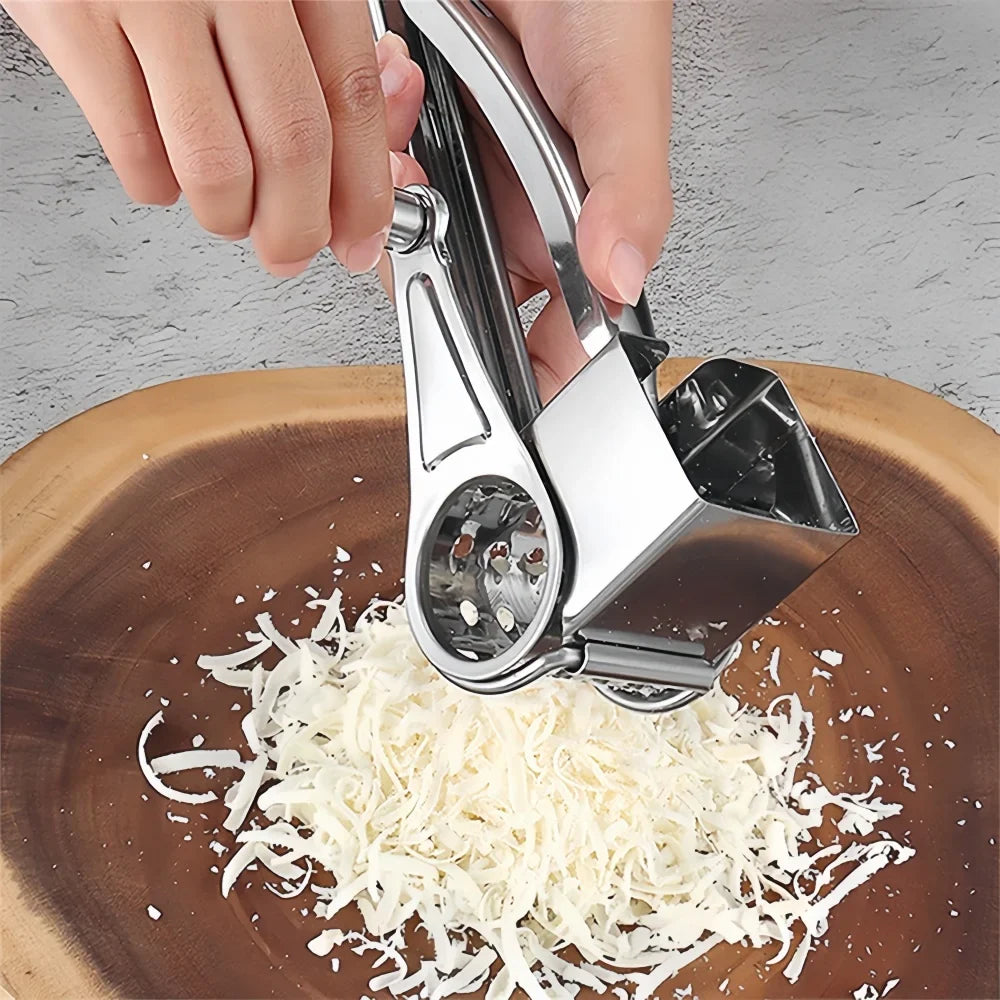 Rotary Grater Stainless Steel 20 cm | Hand Crank Cheese &amp; Vegetable Shredder | Rust-Resistant, No Plastic Parts 3