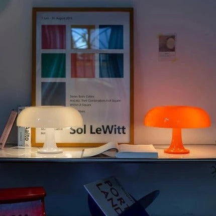 Scandinavian Mushroom Table Lamp with Rounded Dome Shade 2