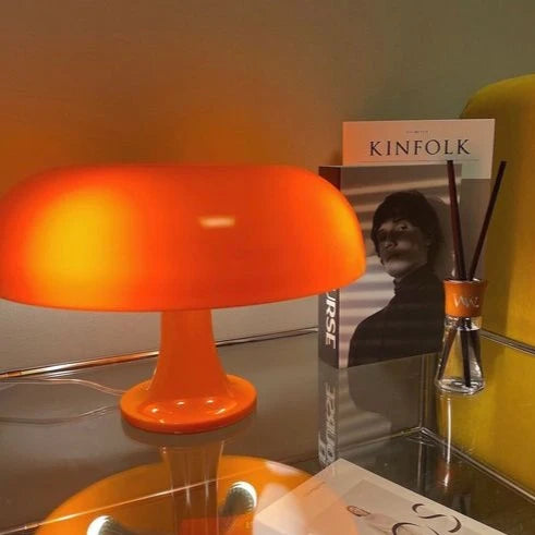Scandinavian Mushroom Table Lamp with Rounded Dome Shade 3