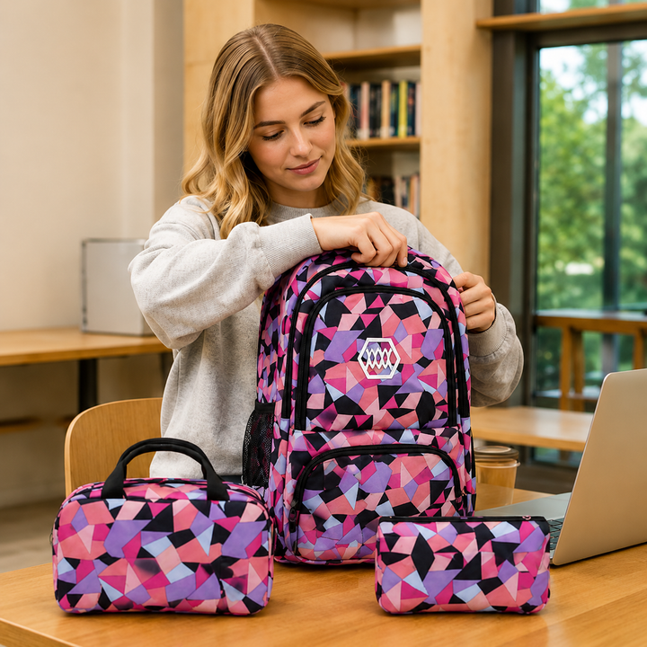 School Backpack Set | Three Matching Pieces, Zip Pockets
