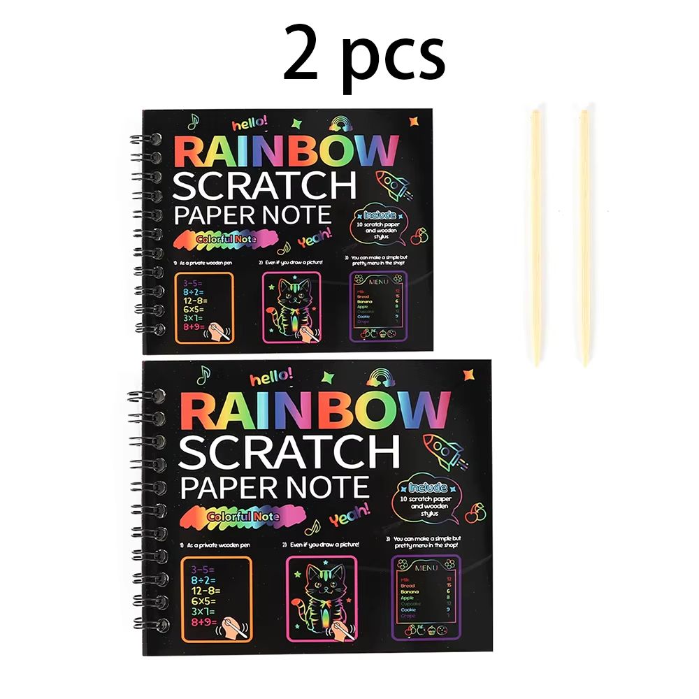 Scratch Art Kit with Note Cards | Colour-Reveal Scratch Painting Cards | Creative Activity for Kids and Adults