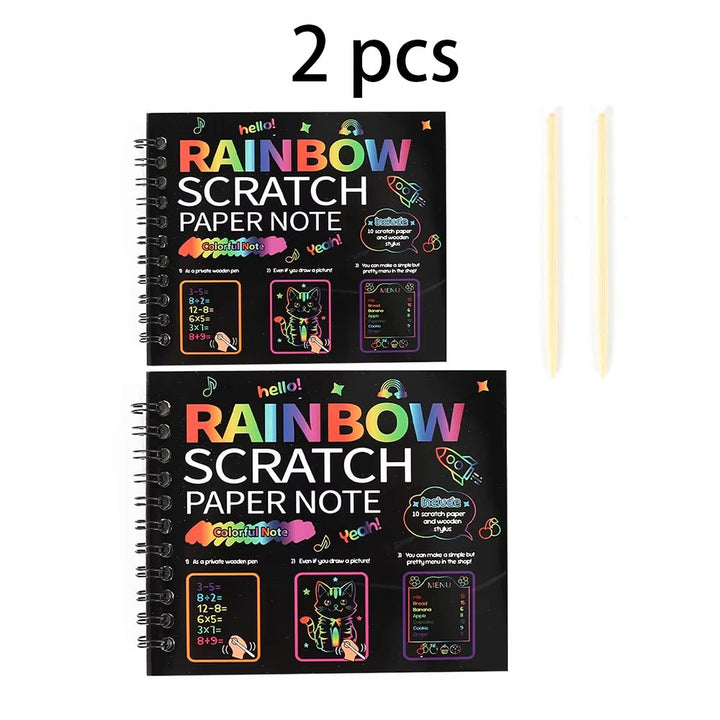 Scratch Art Kit with Note Cards | Colour-Reveal Scratch Painting Cards | Creative Activity for Kids and Adults