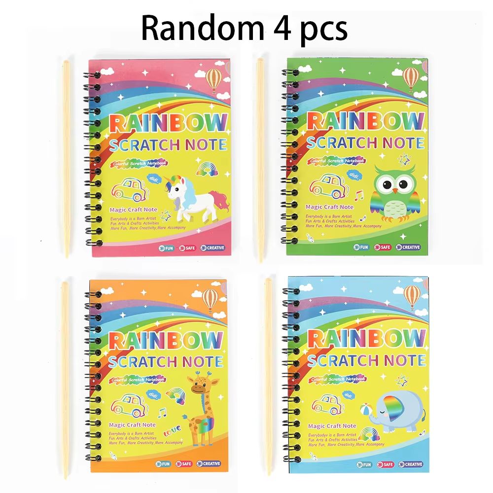 Scratch Art Kit with Note Cards | Colour-Reveal Scratch Painting Cards | Creative Activity for Kids and Adults