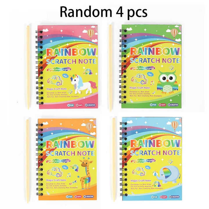 Scratch Art Kit with Note Cards | Colour-Reveal Scratch Painting Cards | Creative Activity for Kids and Adults