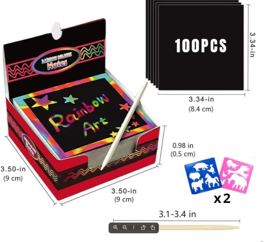 Scratch Art Kit with Note Cards | Colour-Reveal Scratch Painting Cards | Creative Activity for Kids and Adults