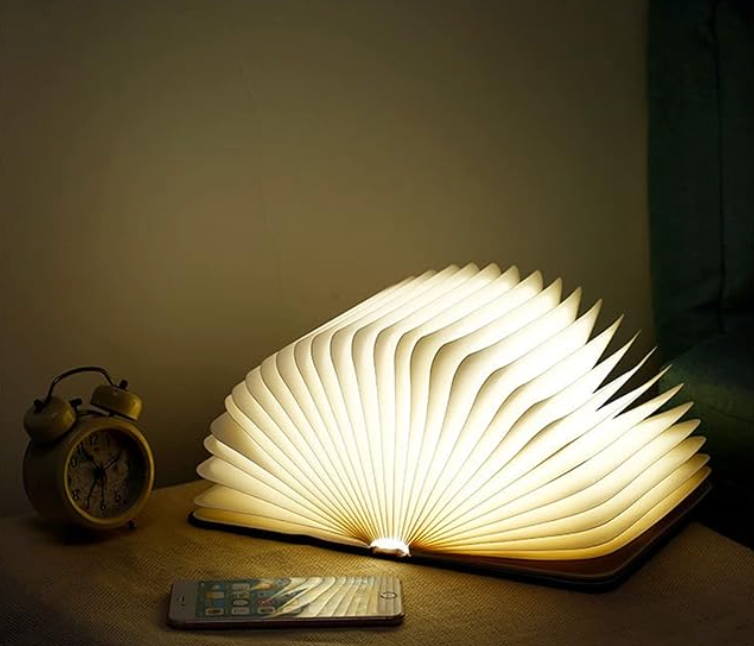 Foldable LED Book Lamp | Wireless & Rechargeable, Folds Flat Like a Book | Warm White Ambient Light for Bedside or Shelf 2