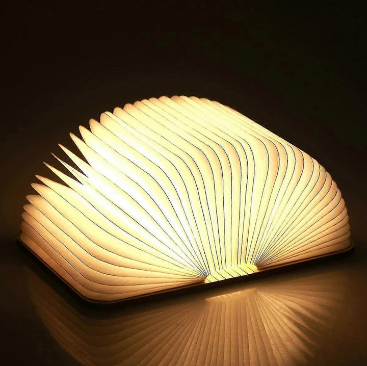 Foldable LED Book Lamp | Wireless &amp; Rechargeable, Folds Flat Like a Book | Warm White Ambient Light for Bedside or Shelf 3