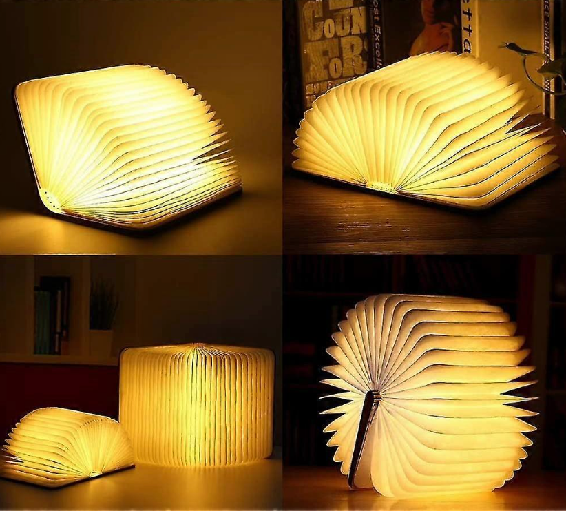 Foldable LED Book Lamp | Wireless &amp; Rechargeable, Folds Flat Like a Book | Warm White Ambient Light for Bedside or Shelf 4