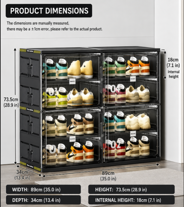 Smart Shoe Stacker | Clear Flip Doors, Stackable Tiers