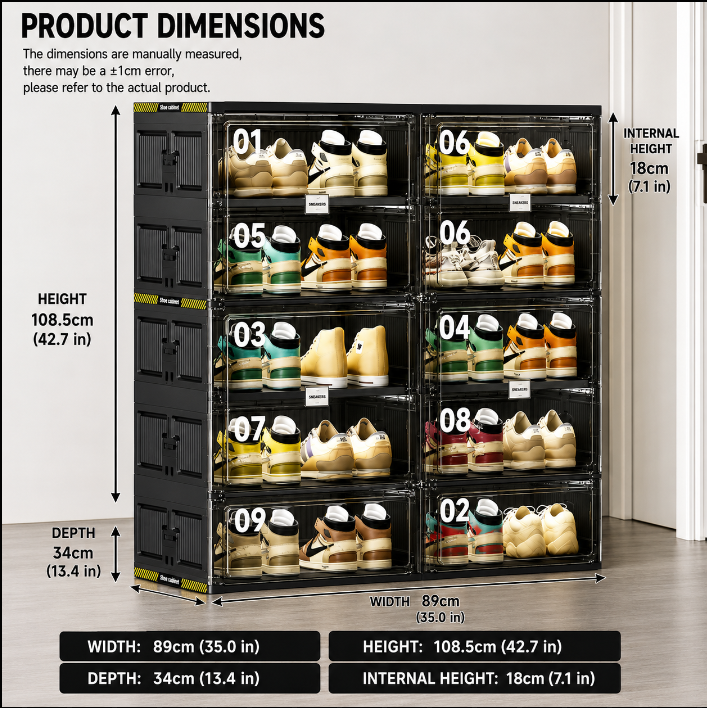 Smart Shoe Stacker | Clear Flip Doors, Stackable Tiers