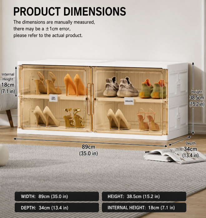 Smart Shoe Stacker | Clear Flip Doors, Stackable Tiers