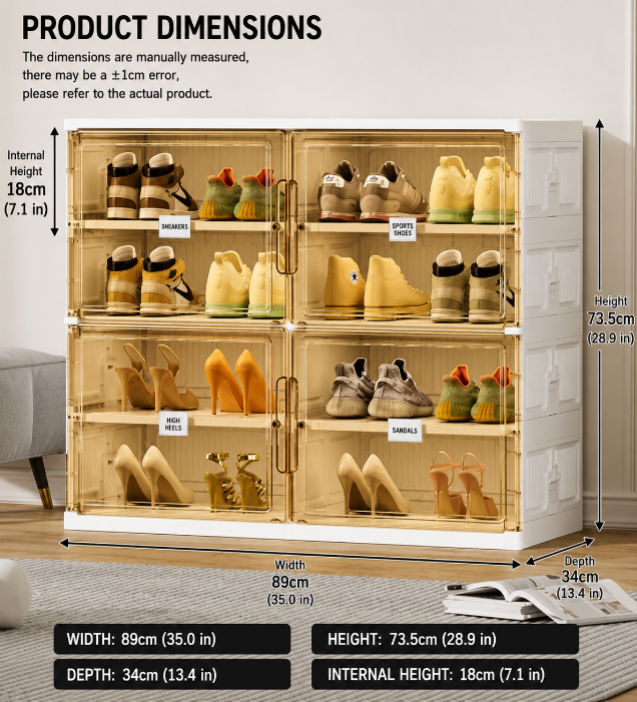 Smart Shoe Stacker | Clear Flip Doors, Stackable Tiers