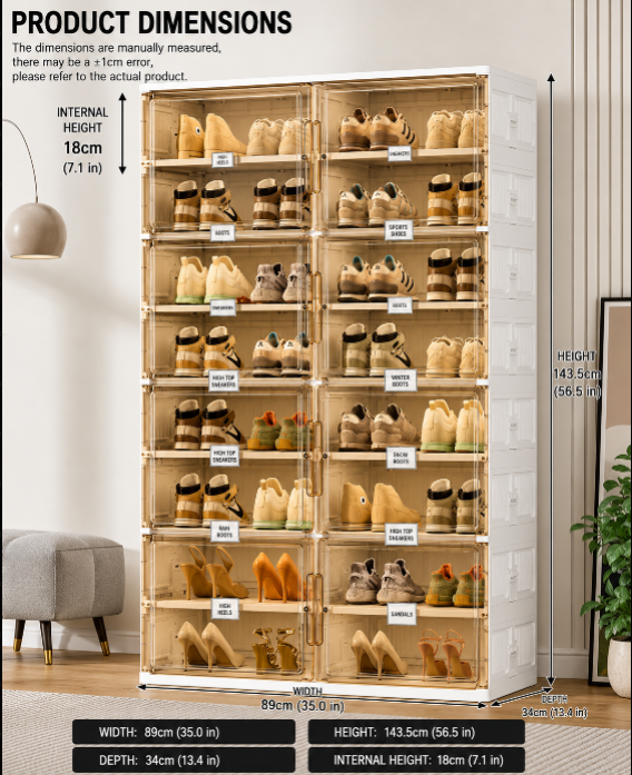 Smart Shoe Stacker | Clear Flip Doors, Stackable Tiers