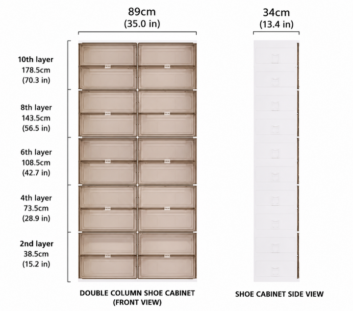 Smart Shoe Stacker | Clear Flip Doors, Stackable Tiers