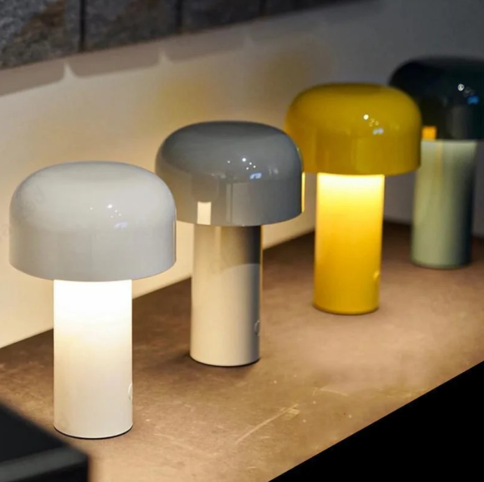 Mushroom Table Lamp | Domed Shade, High-Gloss Finish