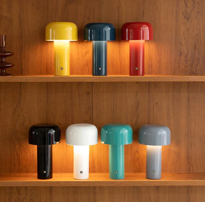 Mushroom Table Lamp | Domed Shade, High-Gloss Finish