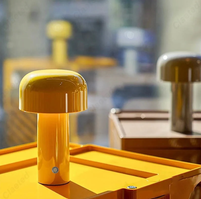 Mushroom Table Lamp | Domed Shade, High-Gloss Finish