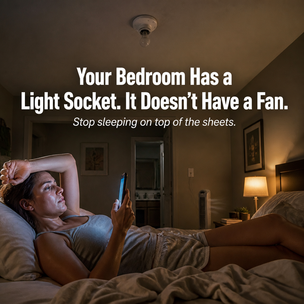Screw-In Ceiling Fan Light | 3 Fan Speeds, 3 LED Colour Temps | Fits Standard E26/E27 Socket, No Wiring Required